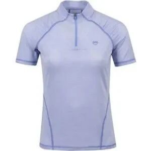 G/Fore Women's Textured Stripe Quarter Zip Golf Shirt In Purple Size L